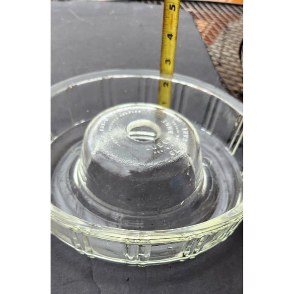 Hazel Atlas Queen Anne Glasbake Bundt Ring Oven Clear Glass Dish Mold Vintage - Picture 9 of 13